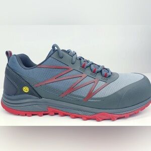 Skechers Puxal Mens Work Shoe Size 8 Gray/Red 200046 Memory Foam Comp Toe